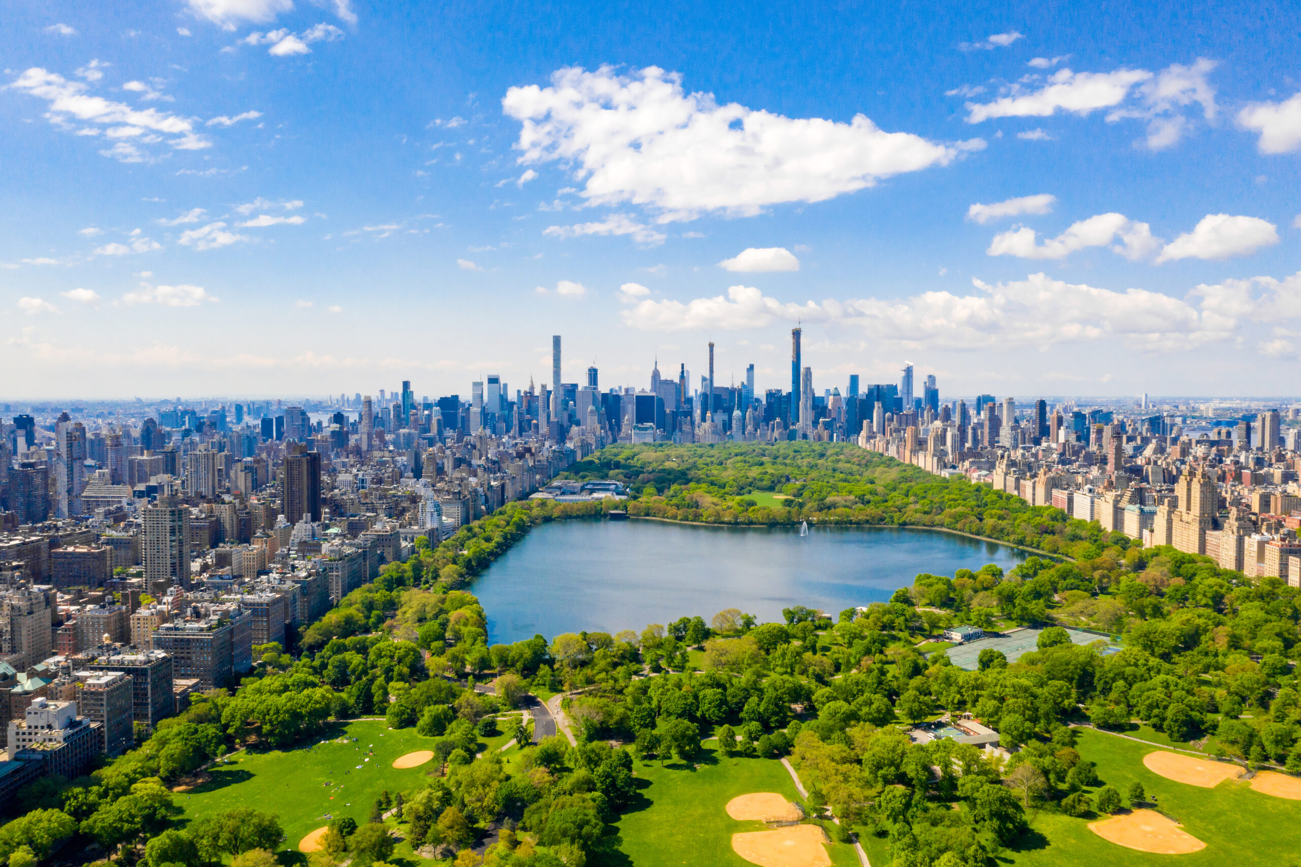 An aerial view of the beautiful Central Park in Manhattan, New York